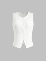 Jackie | Dames tanktop met linnenmix en ronde hals voor casual looks