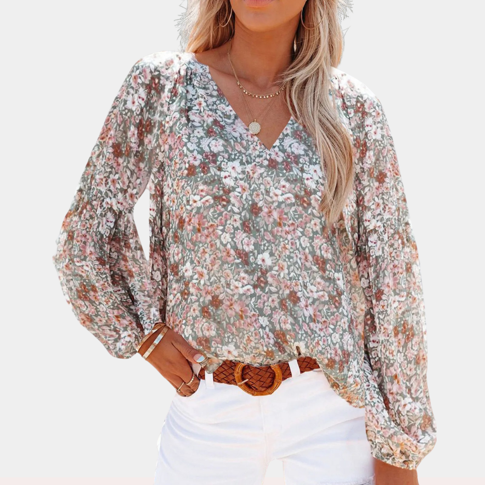 Damesblouse Met Lange Mouwen