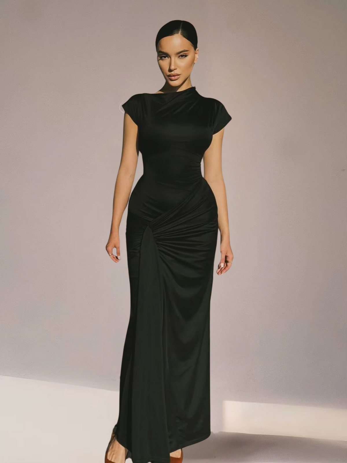 BELLE | Trendy Maxi Jurk met Knoopdetail voor Dames