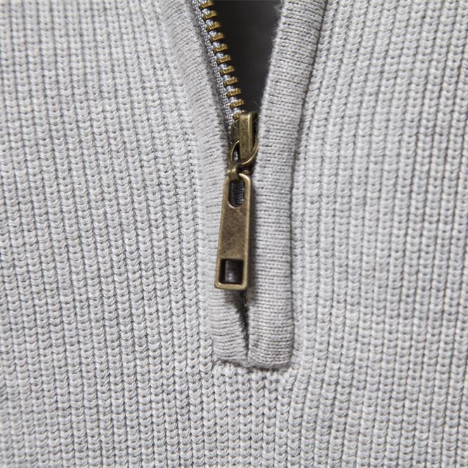 Heren Trui Half-Zip Geribbeld - Gebreide Pullover met Opstaande Kraag