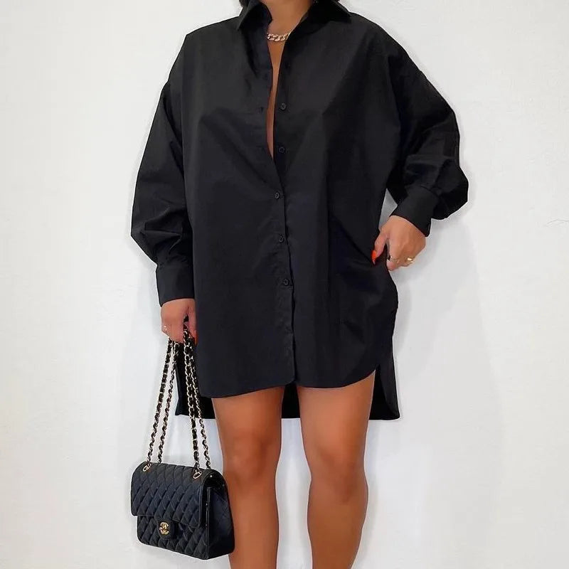 Dames Oversized Mini Jurk – Casual, Geschikt voor Lente en Zomer