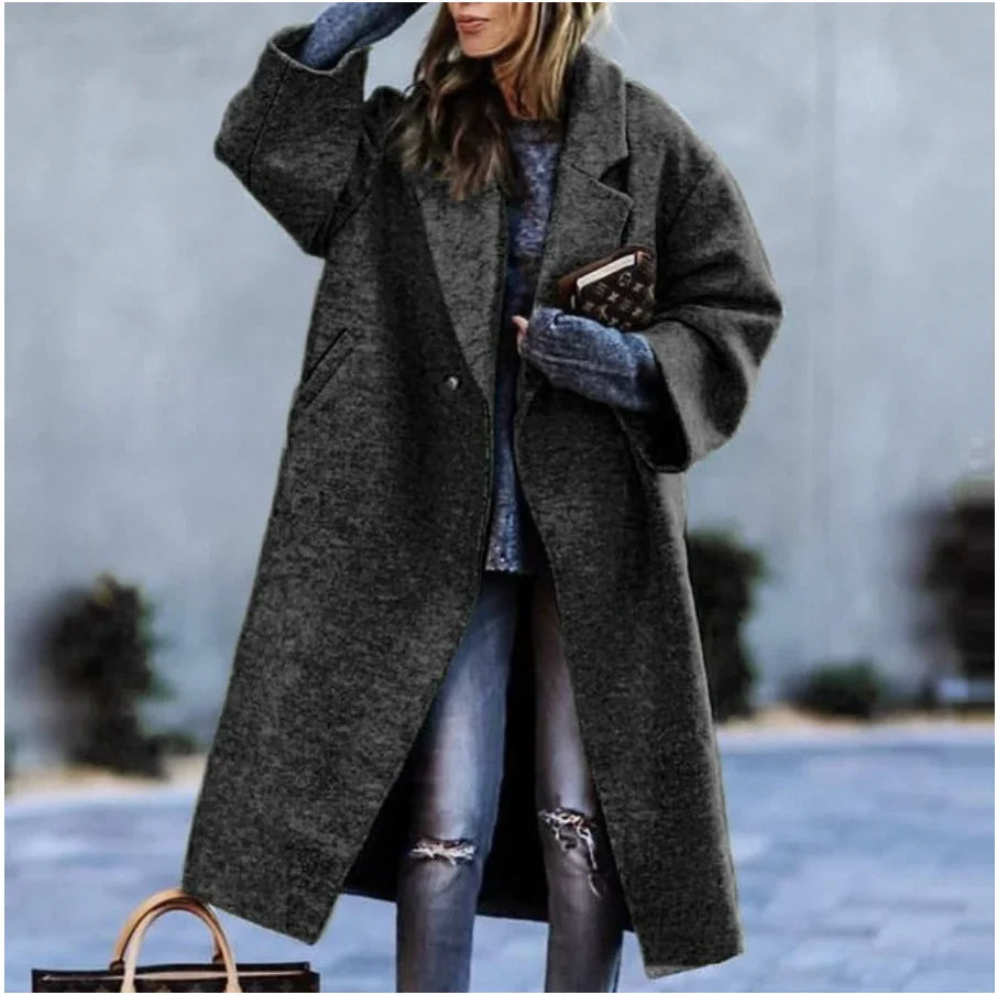 Lange Stijlvolle Winterjas | Dames jas met warme zachte stof en trendy design