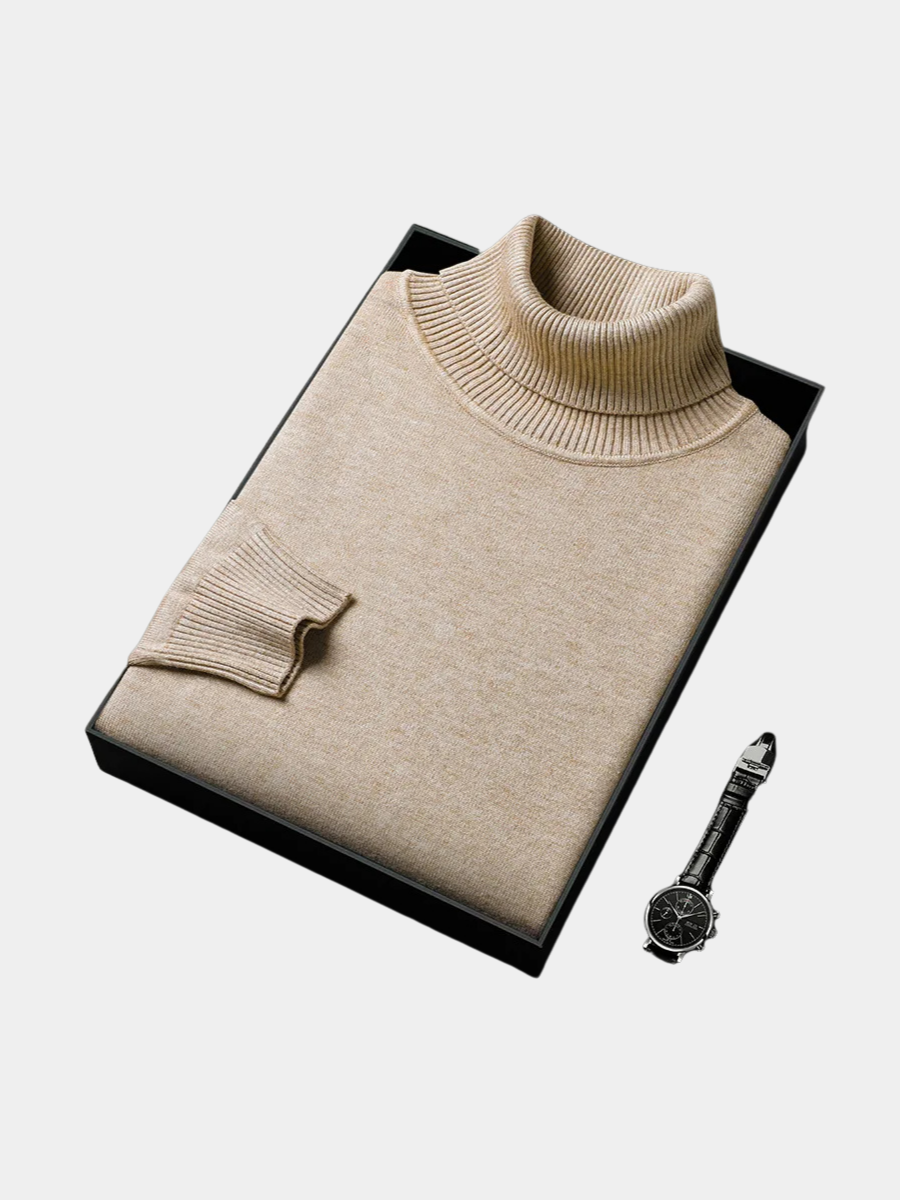 Heren Coltrui Slim Fit met Ribgebreide Kraag en Manchetten