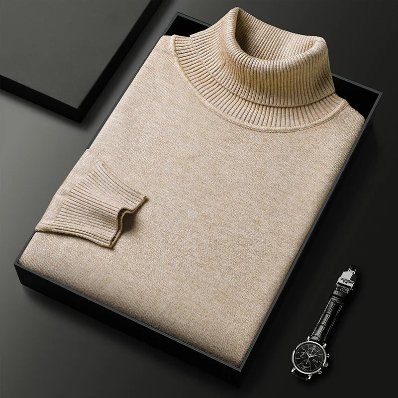 Heren Coltrui Slim Fit met Ribgebreide Kraag en Manchetten