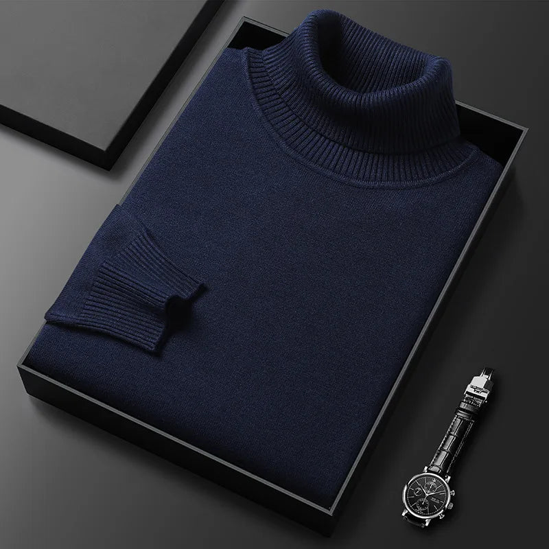 Heren Coltrui Slim Fit met Ribgebreide Kraag en Manchetten