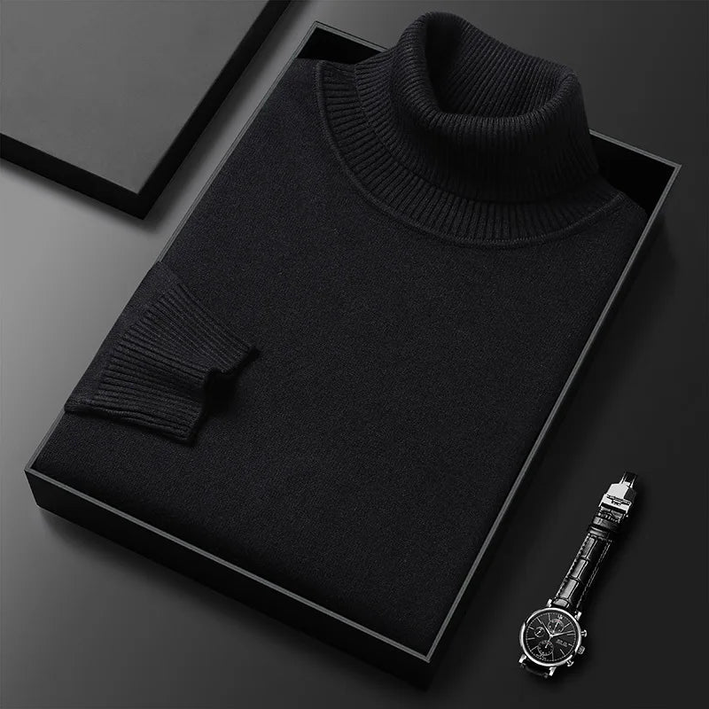 Heren Coltrui Slim Fit met Ribgebreide Kraag en Manchetten