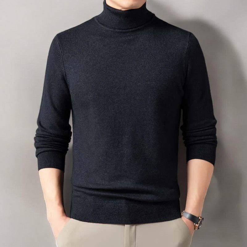 Heren Coltrui Slim Fit met Ribgebreide Kraag en Manchetten