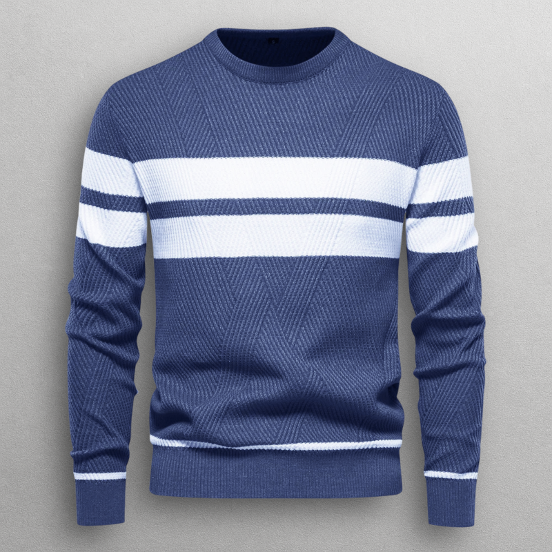Heren Trui Gestreept Ronde Hals – Zachte Gebreide Pullover