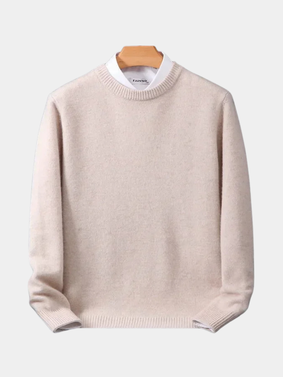Heren Trui Ronde Hals - Geribde Pullover met Lange Mouwen