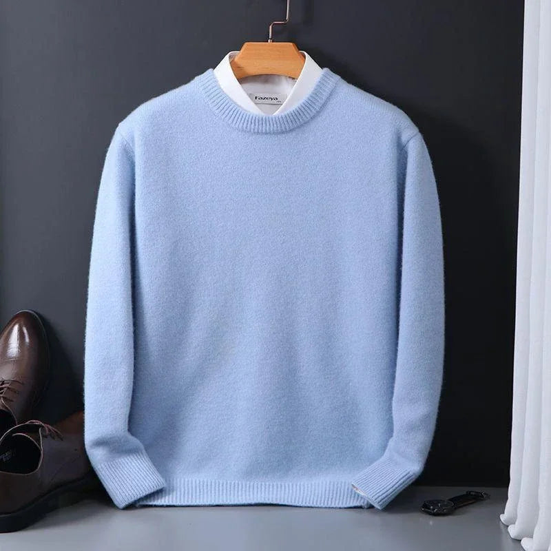 Heren Trui Ronde Hals - Geribde Pullover met Lange Mouwen