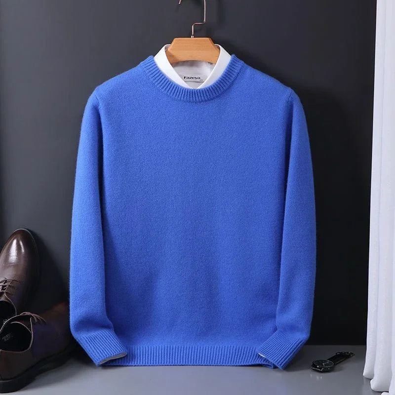 Heren Trui Ronde Hals - Geribde Pullover met Lange Mouwen