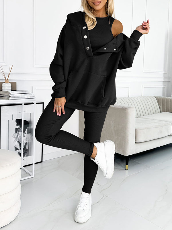 Liora Damespak | Trendy comfortabele set met trui en hoge taille joggingbroek