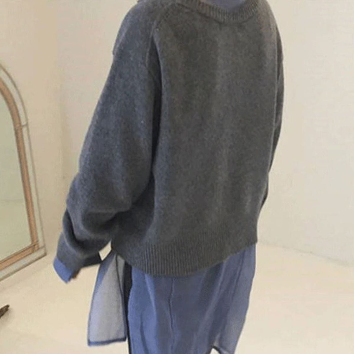 Dames Cardigan Oversized Gebreid met Asymmetrische Knoopsluiting