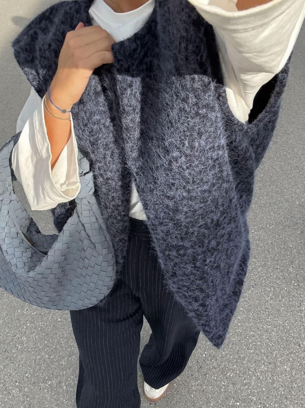 Lolita | Dames vest van luxe mohairmix met ruimvallende pasvorm
