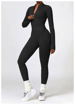 Jumpsuit dames | Lange mouwen jumpsuit met ritssluiting en flatterend silhouet