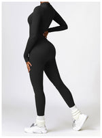 Jumpsuit dames | Lange mouwen jumpsuit met ritssluiting en flatterend silhouet