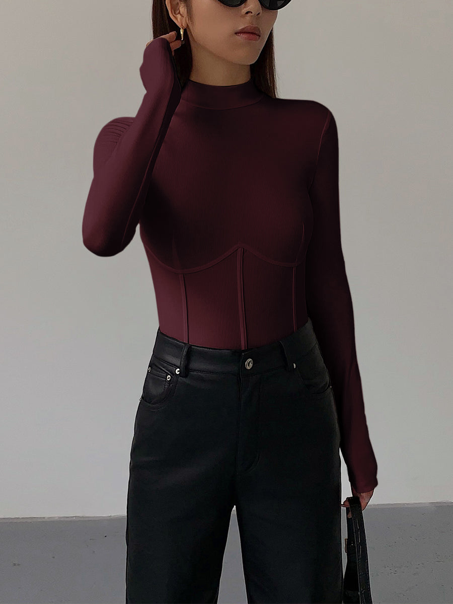 Lucy - Slimfit top met bustier vorm