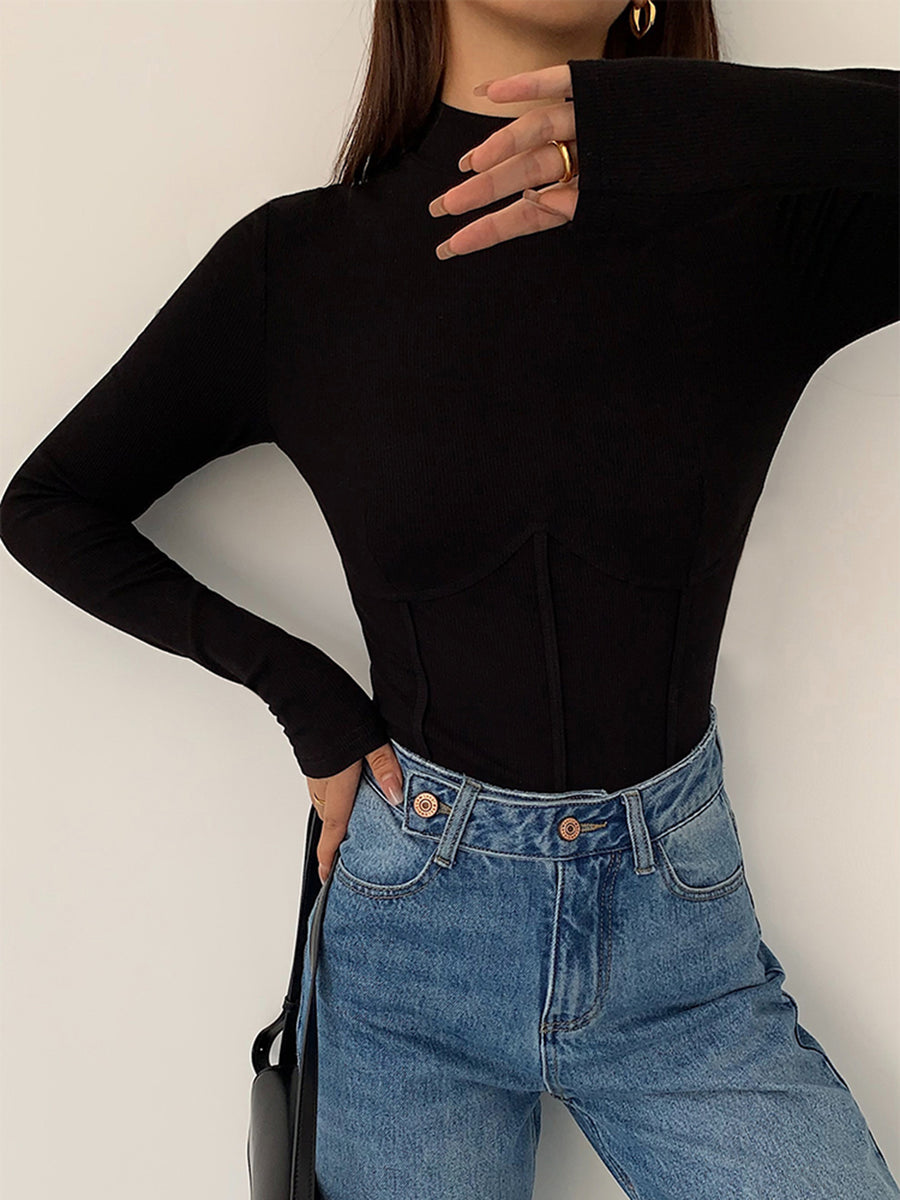 Lucy - Slimfit top met bustier vorm
