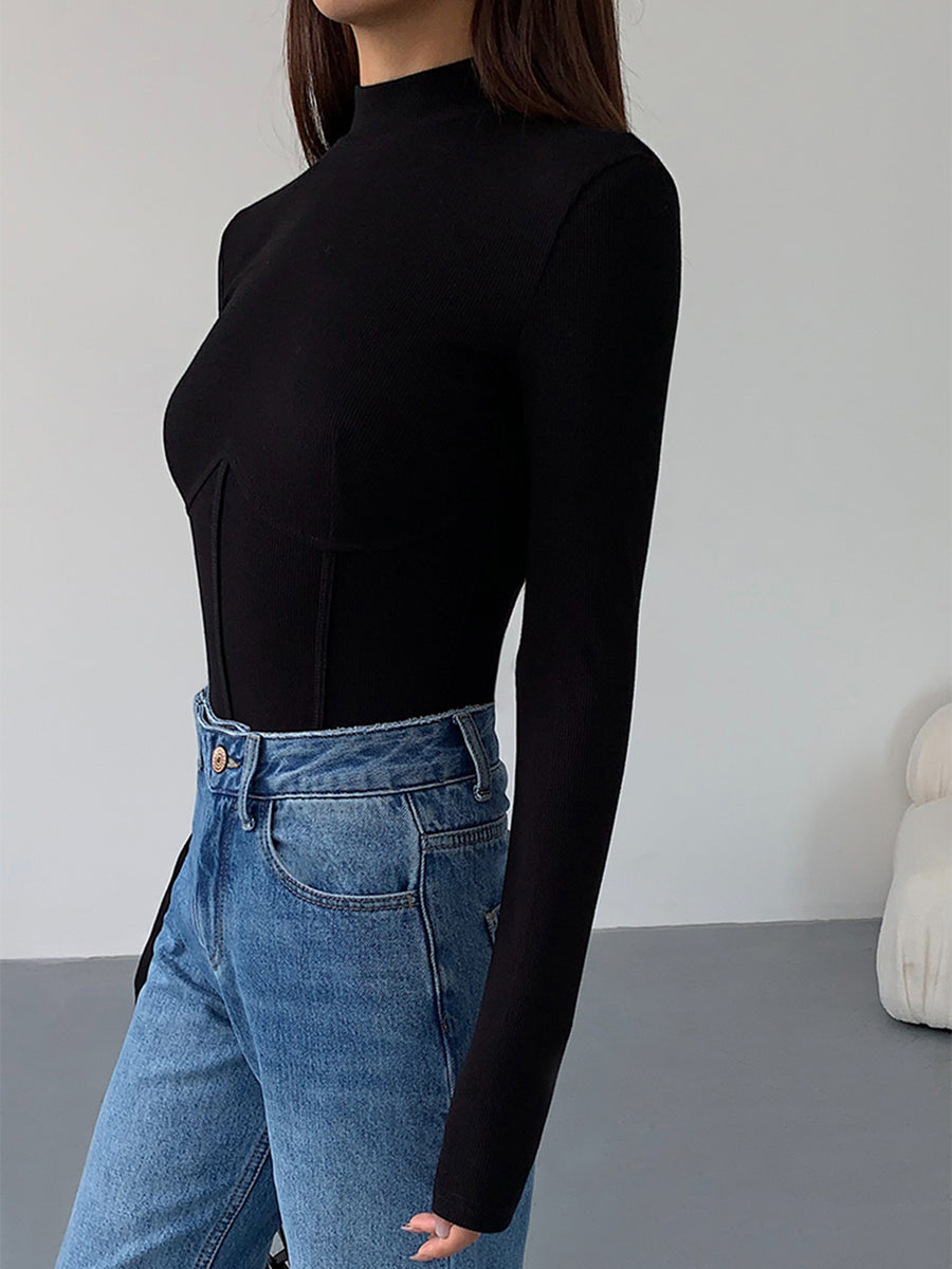 Lucy - Slimfit top met bustier vorm