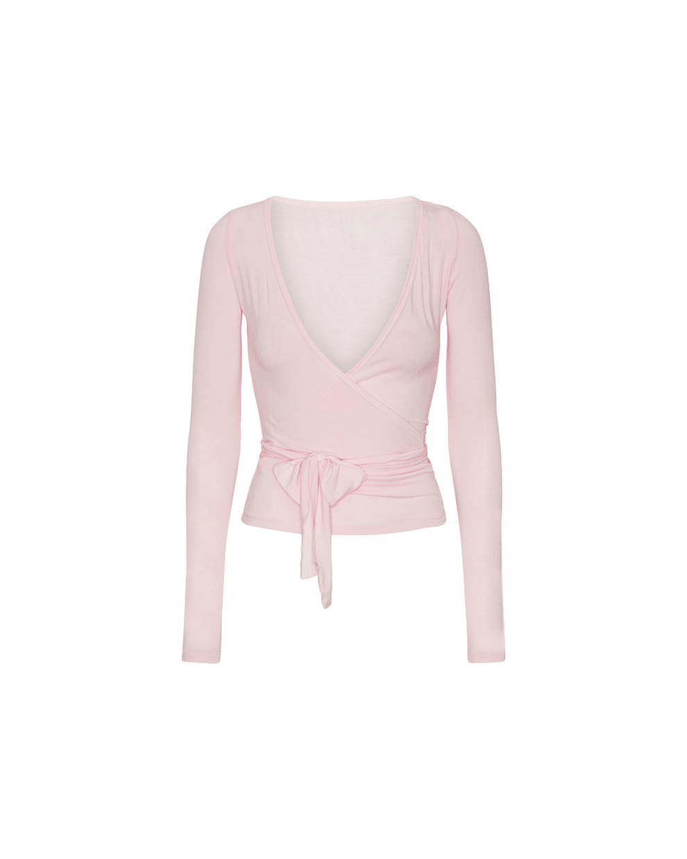 Wikkelblouse dames Roze | Lange mouwen blouse met verstelbare banden en comfortabele pasvorm