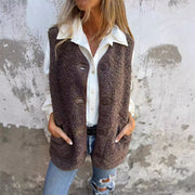 Mouwloos Vest Bruin | Damesvest met klassiek ontwerp en veelzijdige stijl
