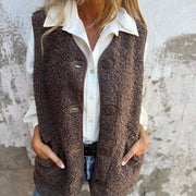 Mouwloos Vest Bruin | Damesvest met klassiek ontwerp en veelzijdige stijl