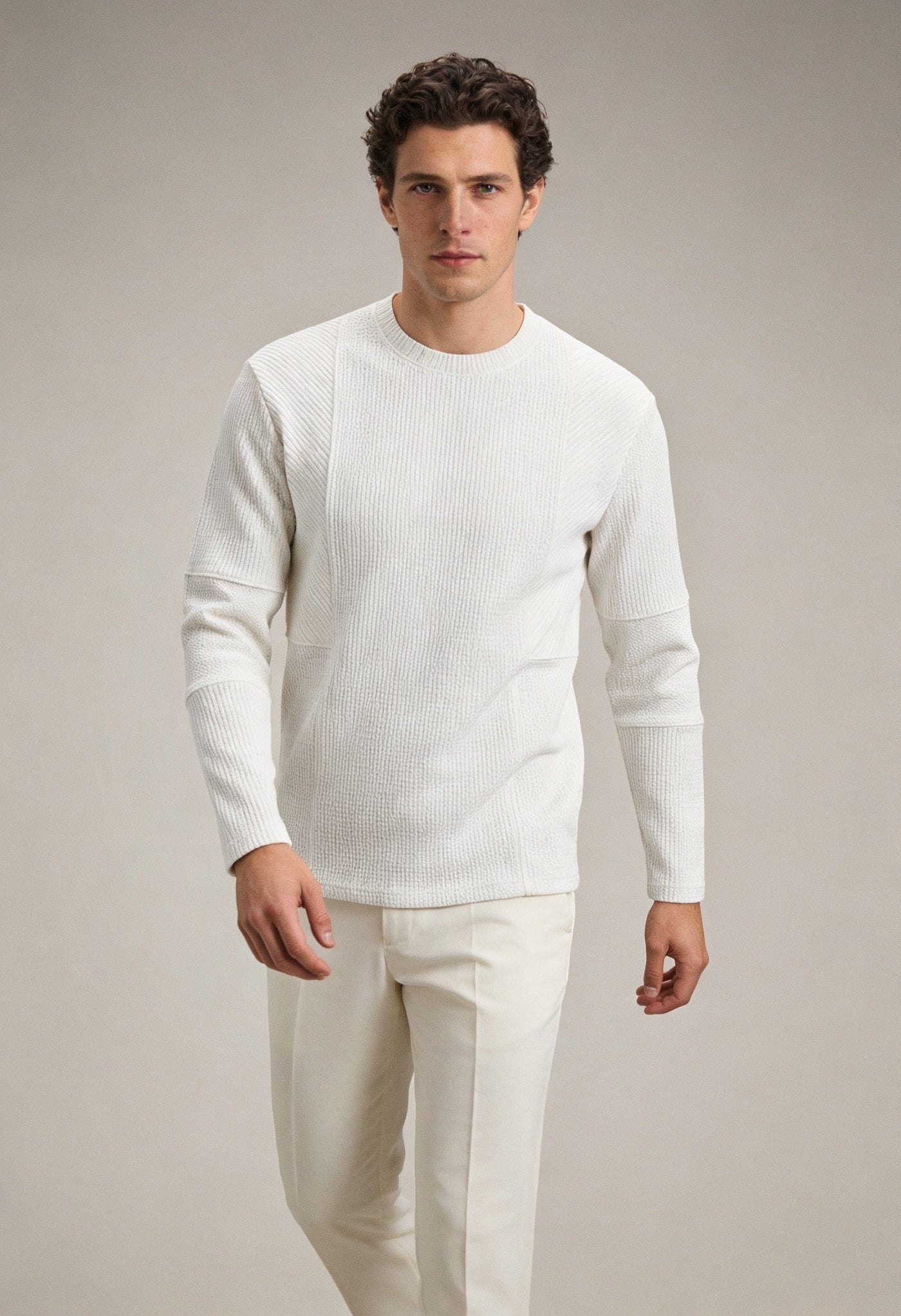 Heren Slim Fit Trui – Met Ronde Hals en Lange Mouwen voor Casual Gebruik