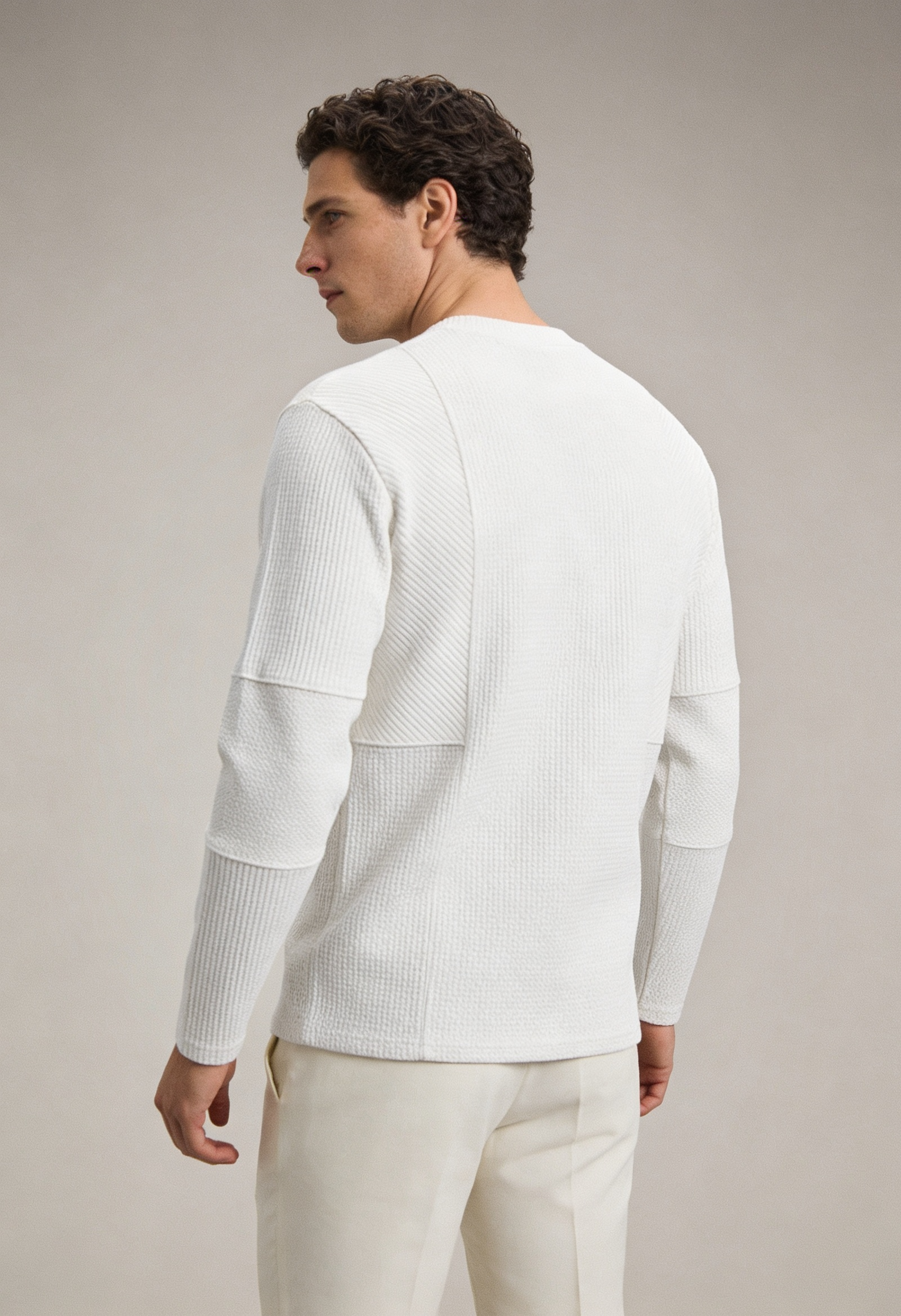 Heren Slim Fit Trui – Met Ronde Hals en Lange Mouwen voor Casual Gebruik