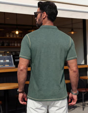 Heren Slim Fit Polo – Korte Mouwen, Geschikt voor Casual en Dagelijks Gebruik