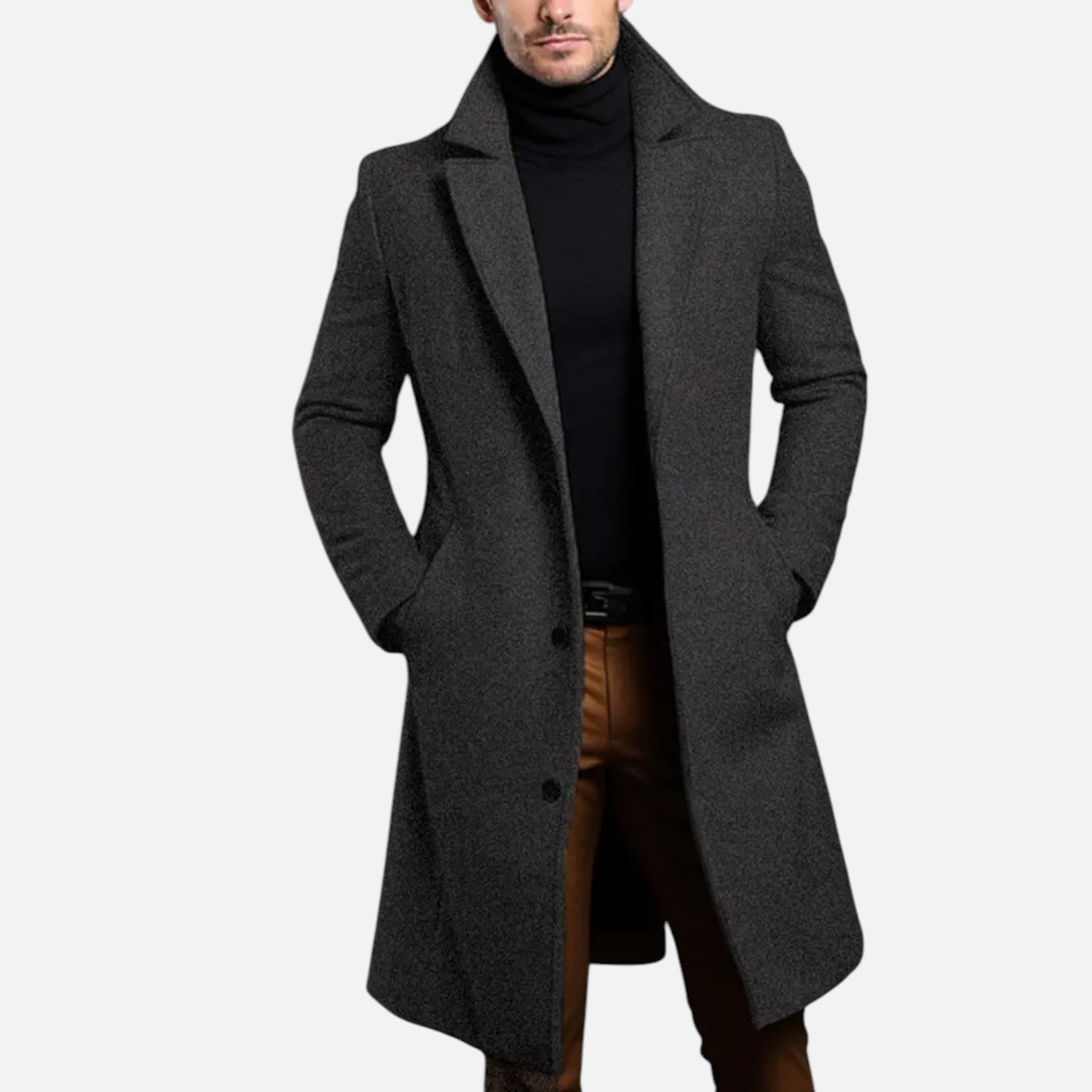 Heren Overjas Kniehoogte - Slim Fit Enkelrijs Model