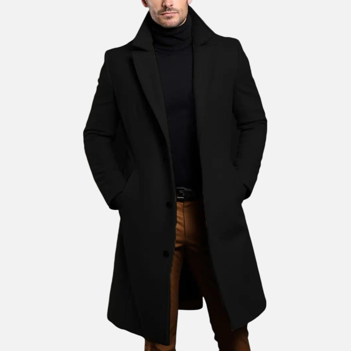 Heren Overjas Kniehoogte - Slim Fit Enkelrijs Model