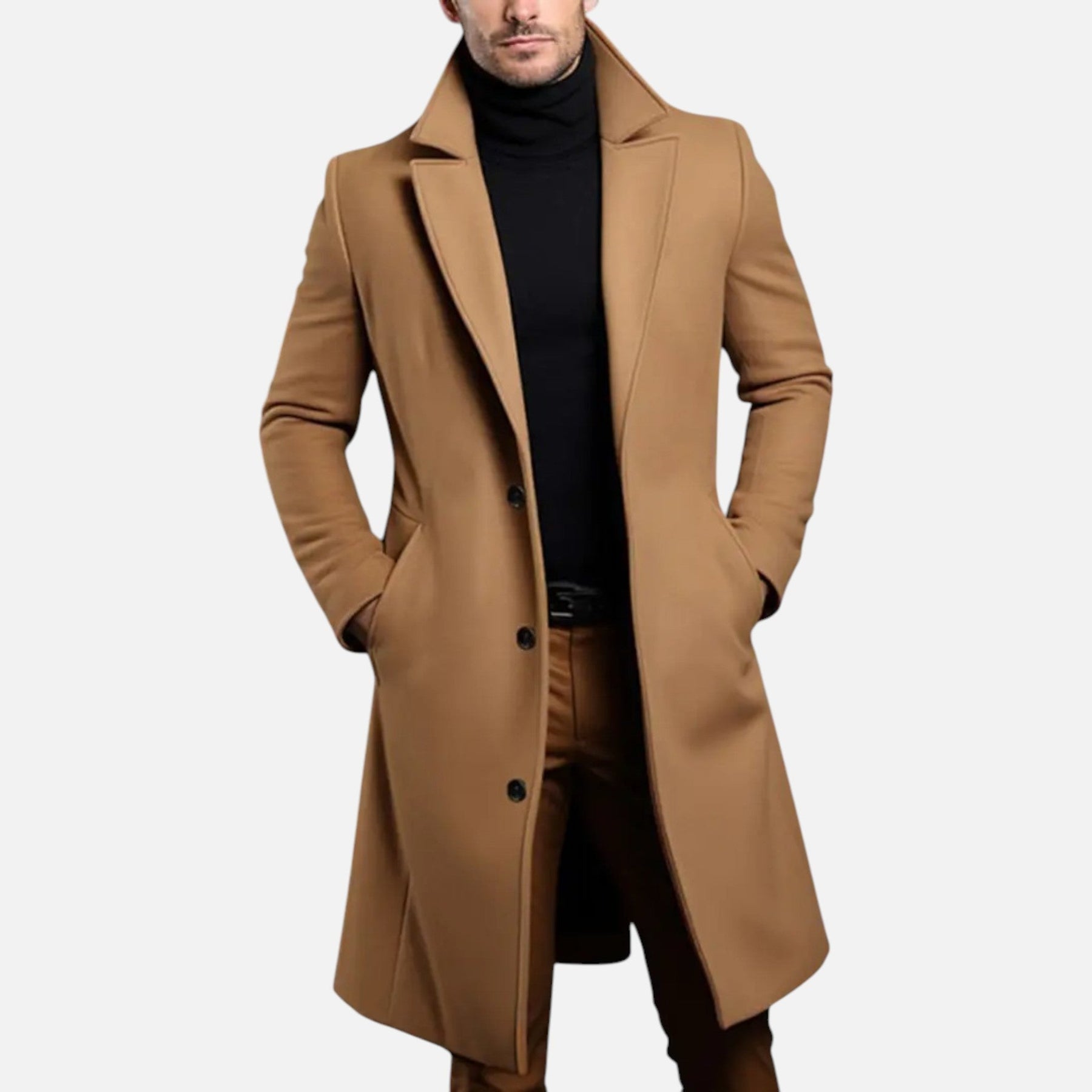 Heren Overjas Kniehoogte - Slim Fit Enkelrijs Model