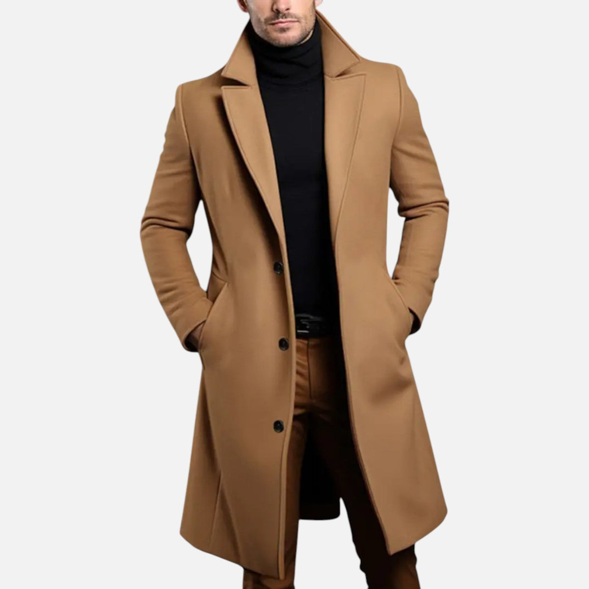 Heren Overjas Kniehoogte - Slim Fit Enkelrijs Model