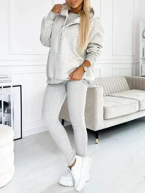 Liora Damespak | Trendy comfortabele set met trui en hoge taille joggingbroek