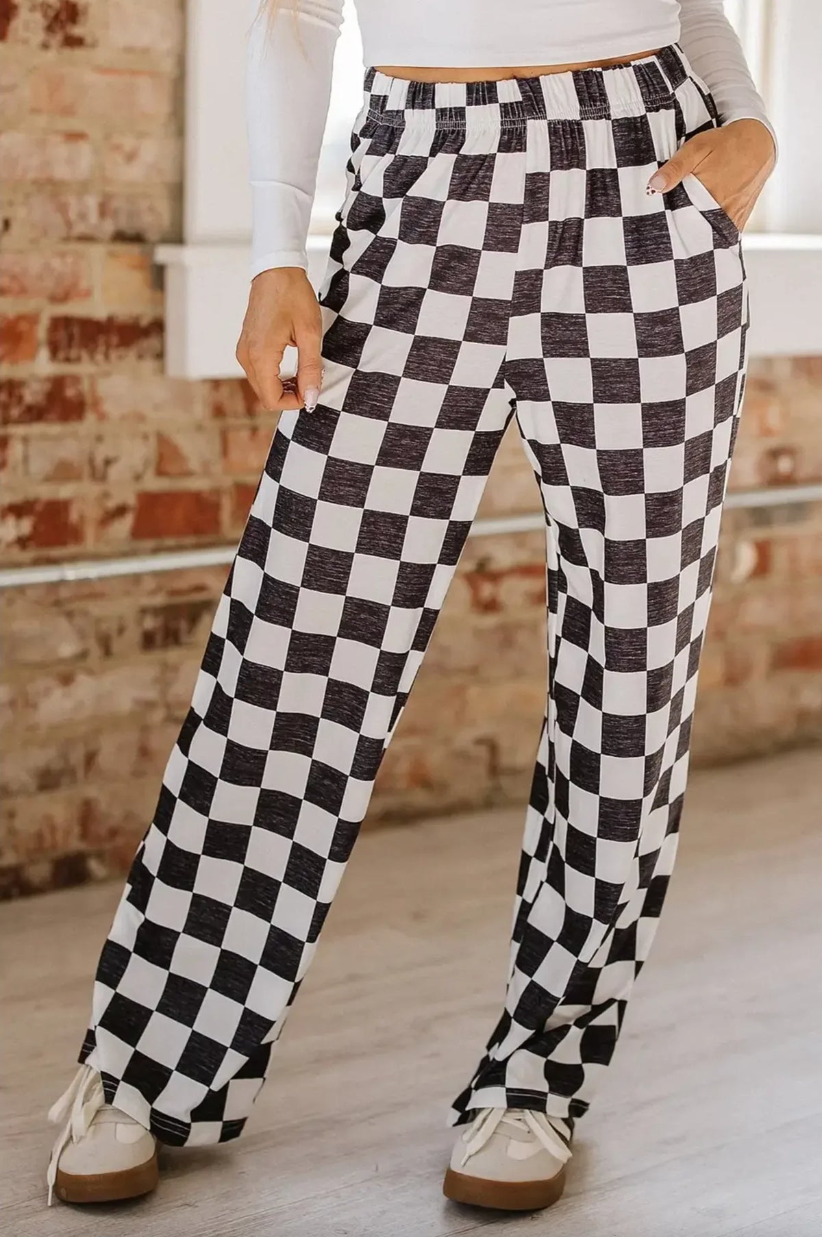 Mireille - Checker gebreide broek