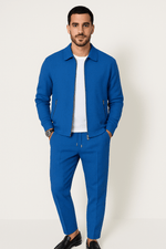 Heren Slim Fit Set – Casual voor Dagelijks Gebruik, Met Knopen en Rits