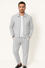 Heren Slim Fit Set – Casual voor Dagelijks Gebruik, Met Knopen en Rits