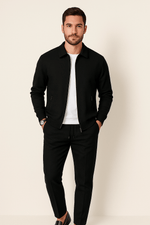 Heren Slim Fit Set – Casual voor Dagelijks Gebruik, Met Knopen en Rits