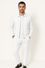 Heren Slim Fit Set – Casual voor Dagelijks Gebruik, Met Knopen en Rits