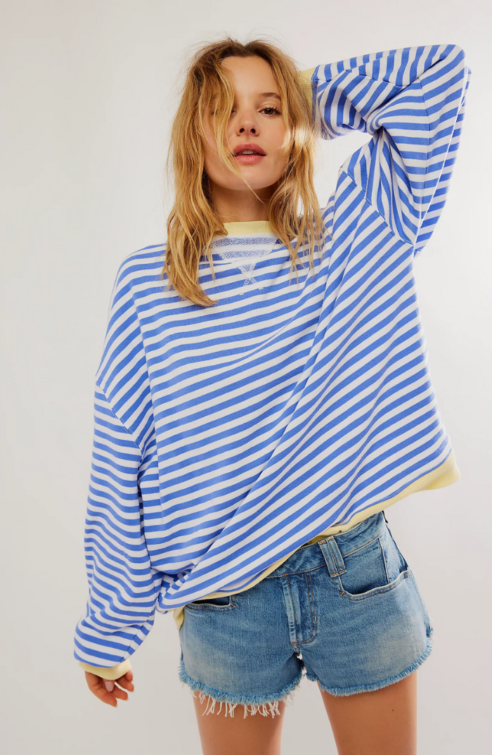 Olivia Gestreepte Oversized Trui | Damestrui met kleurrijke strepen en relaxte pasvorm