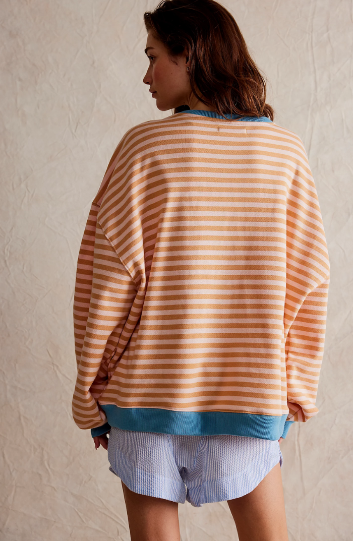 Olivia Gestreepte Oversized Trui | Damestrui met kleurrijke strepen en relaxte pasvorm