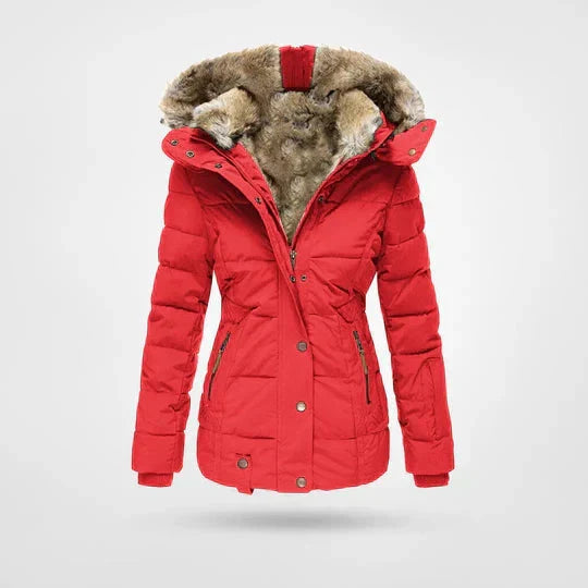 Dames Waterafstotend Jasje met Bontkraag – Warm, Lichtgewicht voor Herfst en Winter