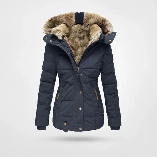Dames Waterafstotend Jasje met Bontkraag – Warm, Lichtgewicht voor Herfst en Winter