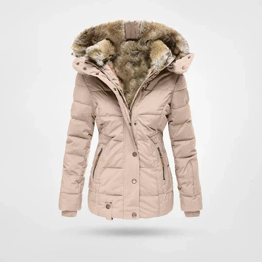 Dames Waterafstotend Jasje met Bontkraag – Warm, Lichtgewicht voor Herfst en Winter