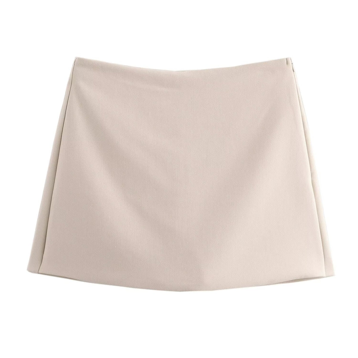 Skort dames | High-waisted rok-broek in Burgundy of Mocha met luxe glans