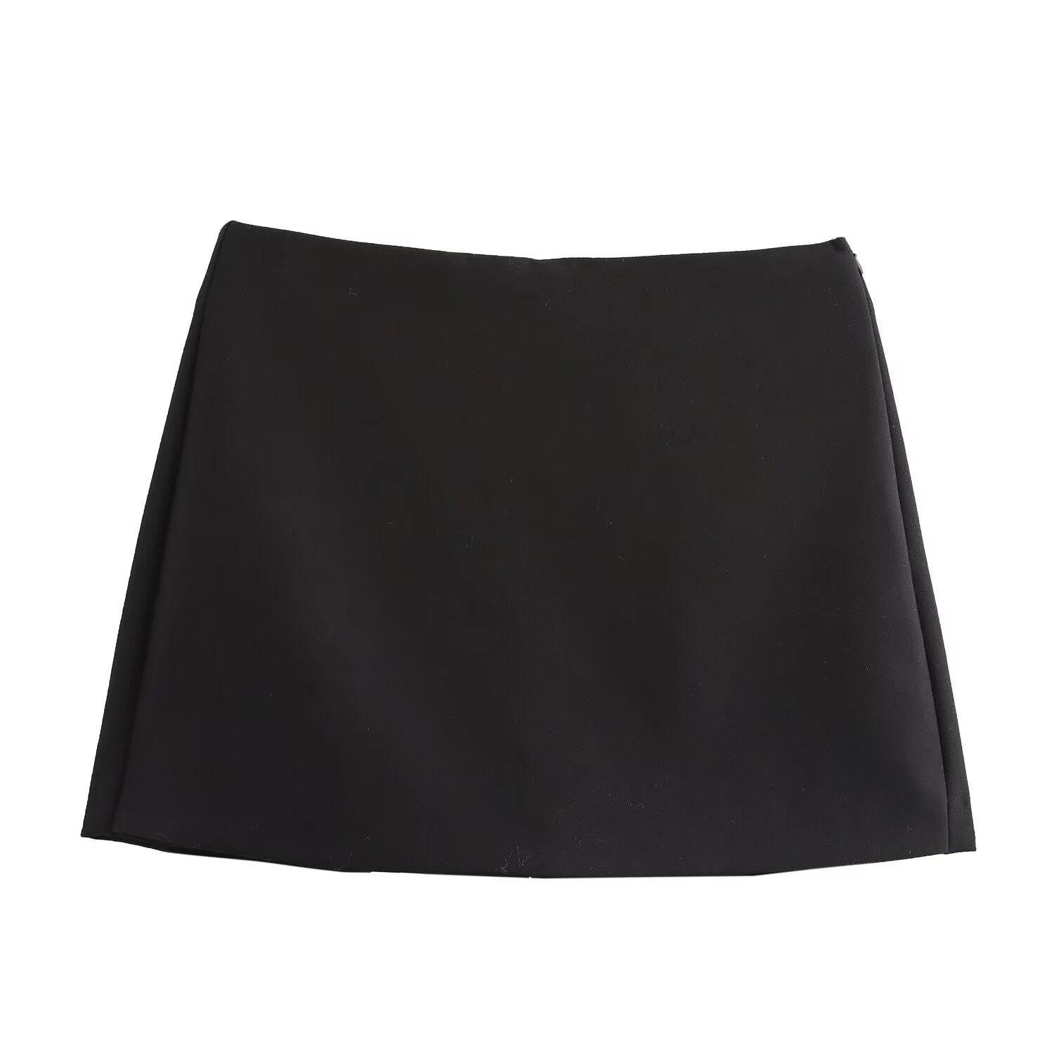 Skort dames | High-waisted rok-broek in Burgundy of Mocha met luxe glans