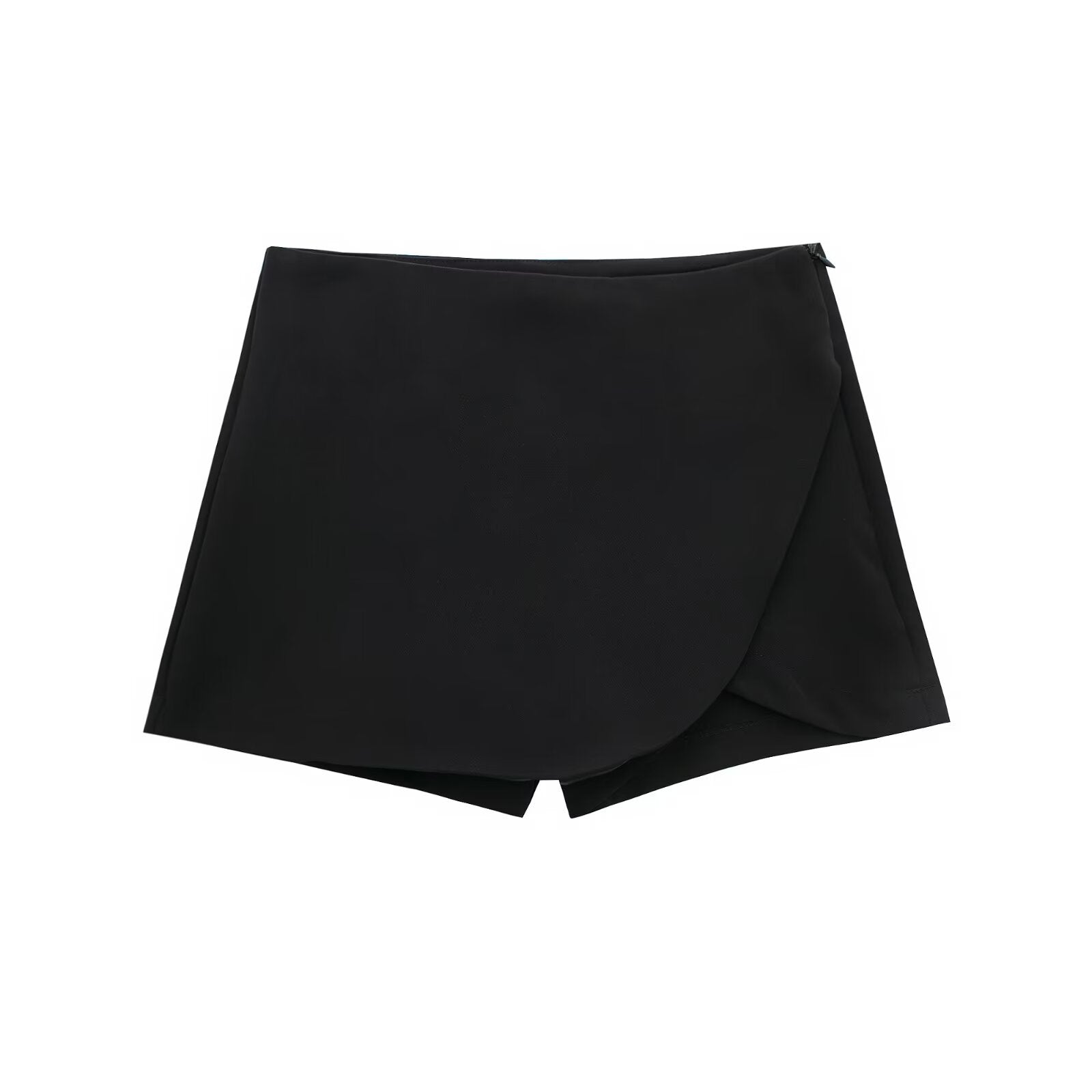 Skort dames | High-waisted rok-broek in Burgundy of Mocha met luxe glans