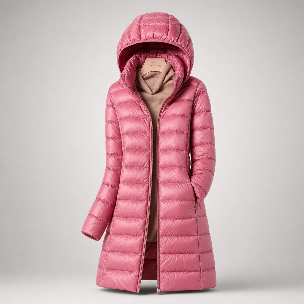 Charlotte – Elegante Lange Gewatteerde Winterjas
