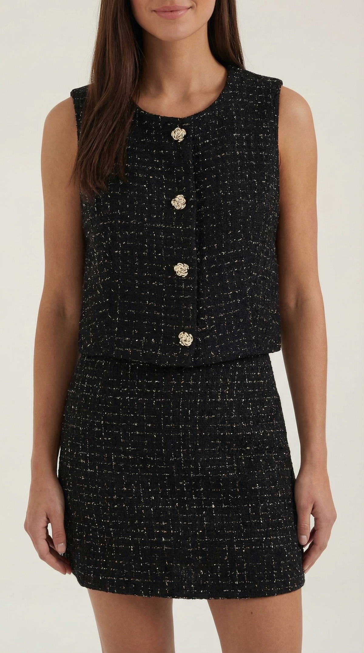 Dames Slim Fit Set – Mouwloze Top en Mini Rok, Geschikt voor Zomer en Casual Gebruik