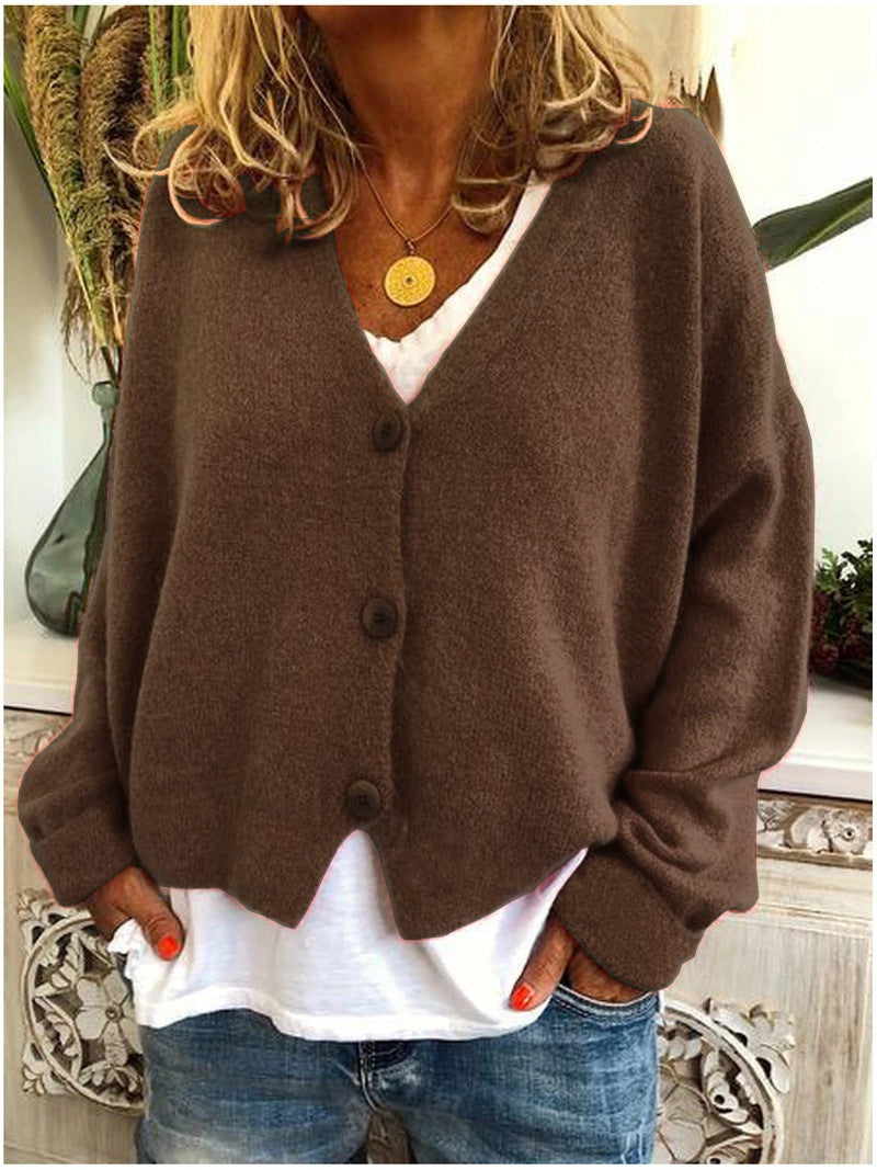 Dames Vest Gebreid met Knoopsluiting en V-Hals